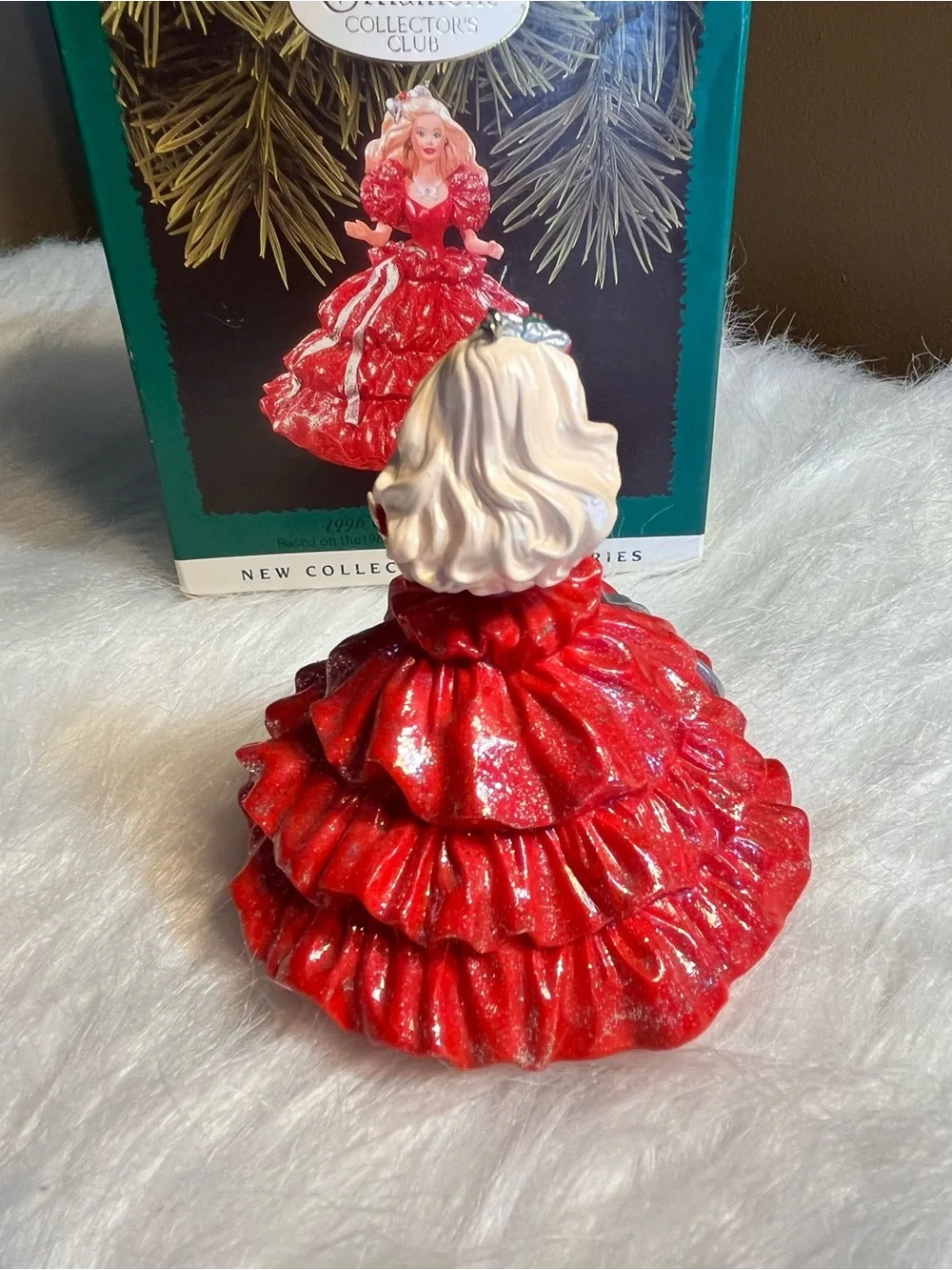 Hallmark Red and Silver Holiday Lady Ornament